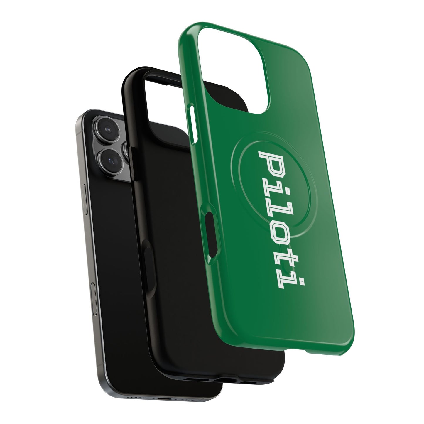 Tough Magnetic iPhone Cases Piloti in dark green Printify