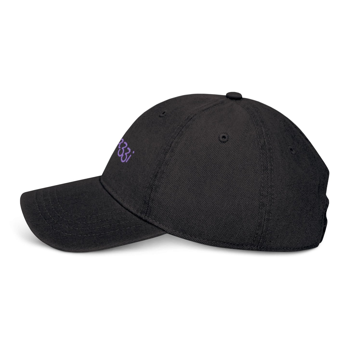 Denim Baseball Cap Paparazzi in black with purple