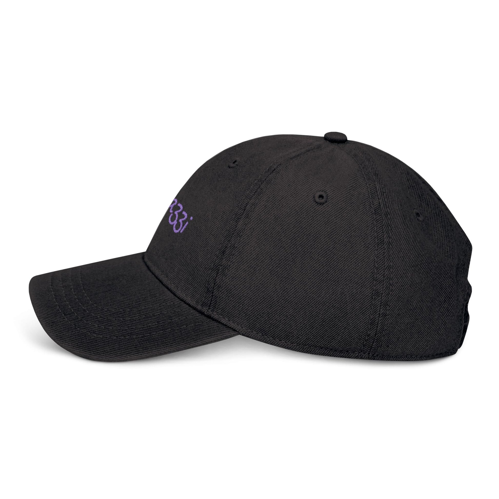 Denim Baseball Cap Paparazzi in black with purple
