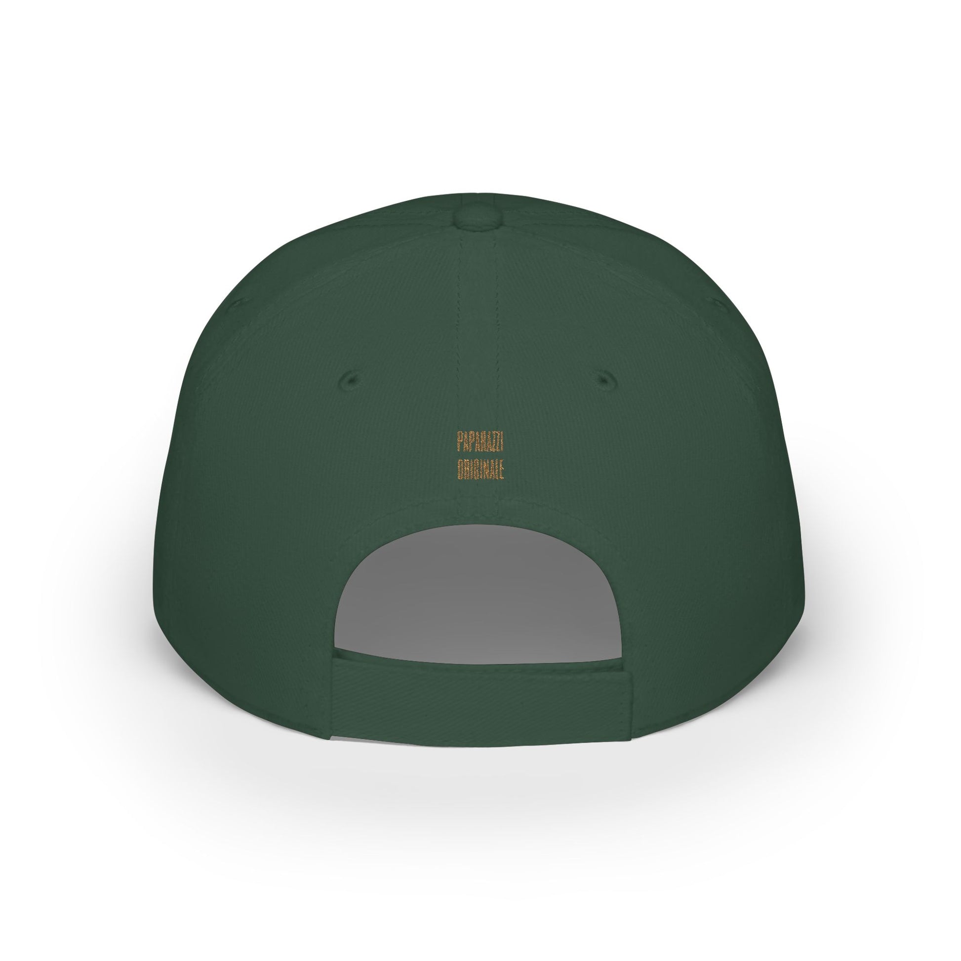 Dark Green Paparazzi Silhouette Old Gold Baseball Cap backside - Paparazzi Original