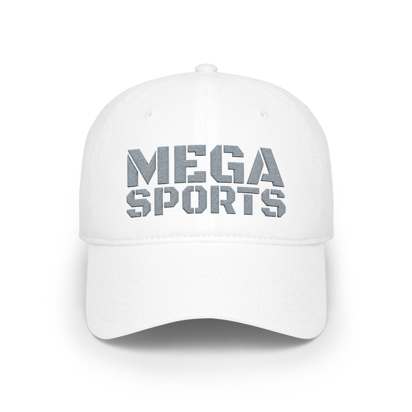 White MEGA Sports Grey Baseball Cap frontside - UpNorth SPORTS