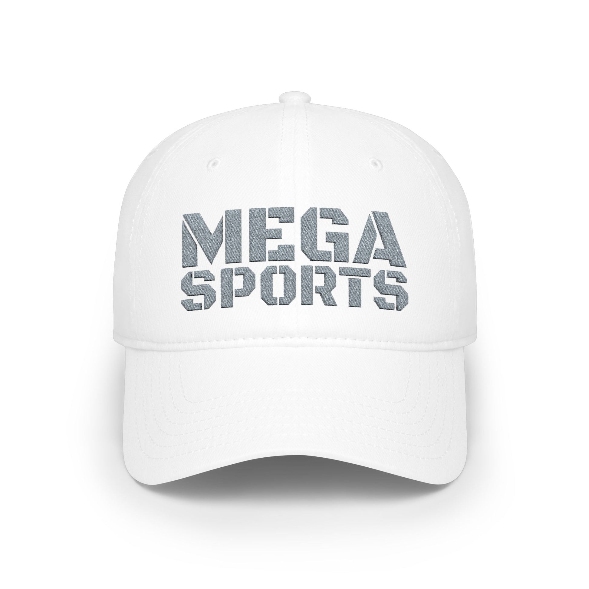 White MEGA Sports Grey Baseball Cap frontside - UpNorth SPORTS