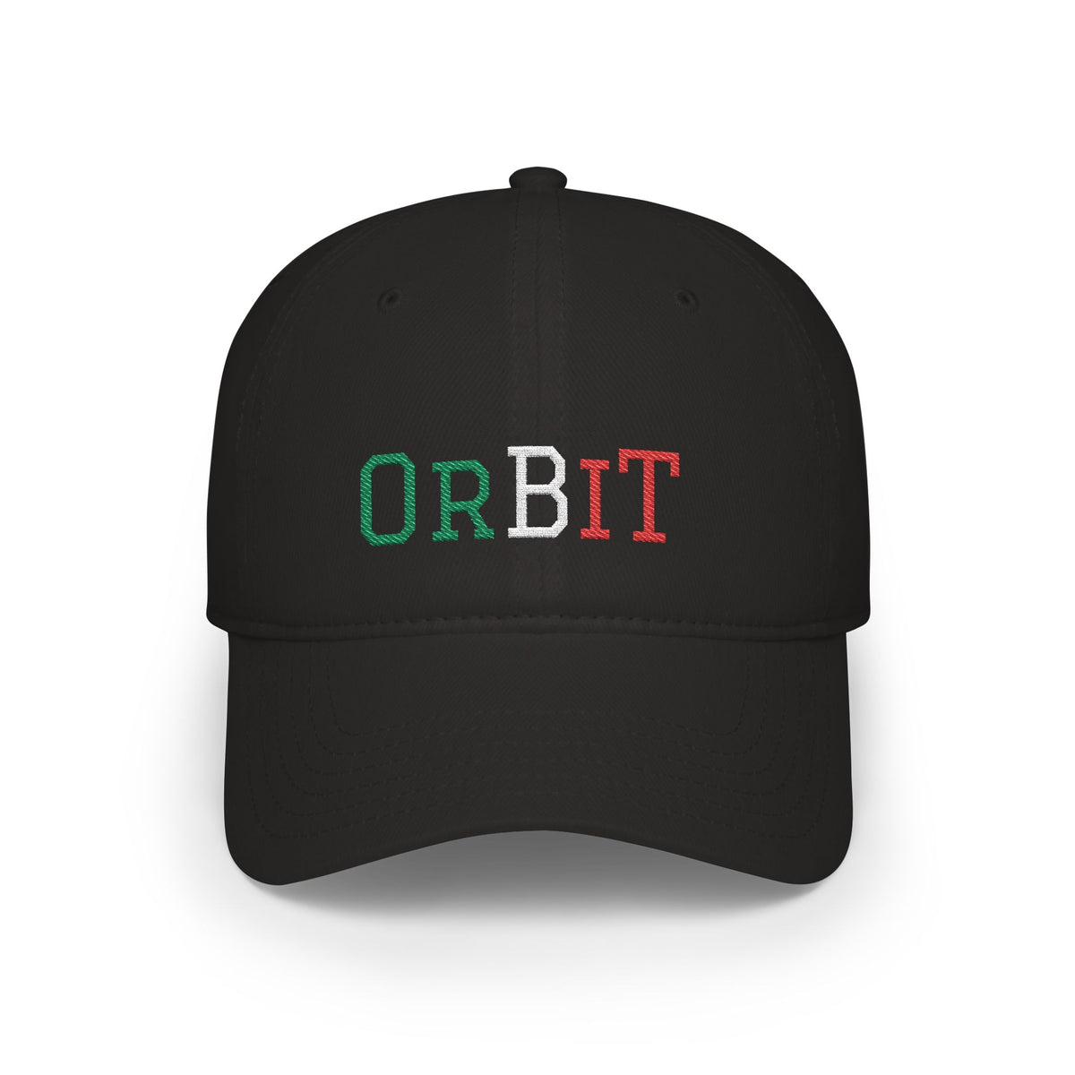 Black Orbit Baseball Cap with tricolore embroidery front - UpNorth SPORTS
