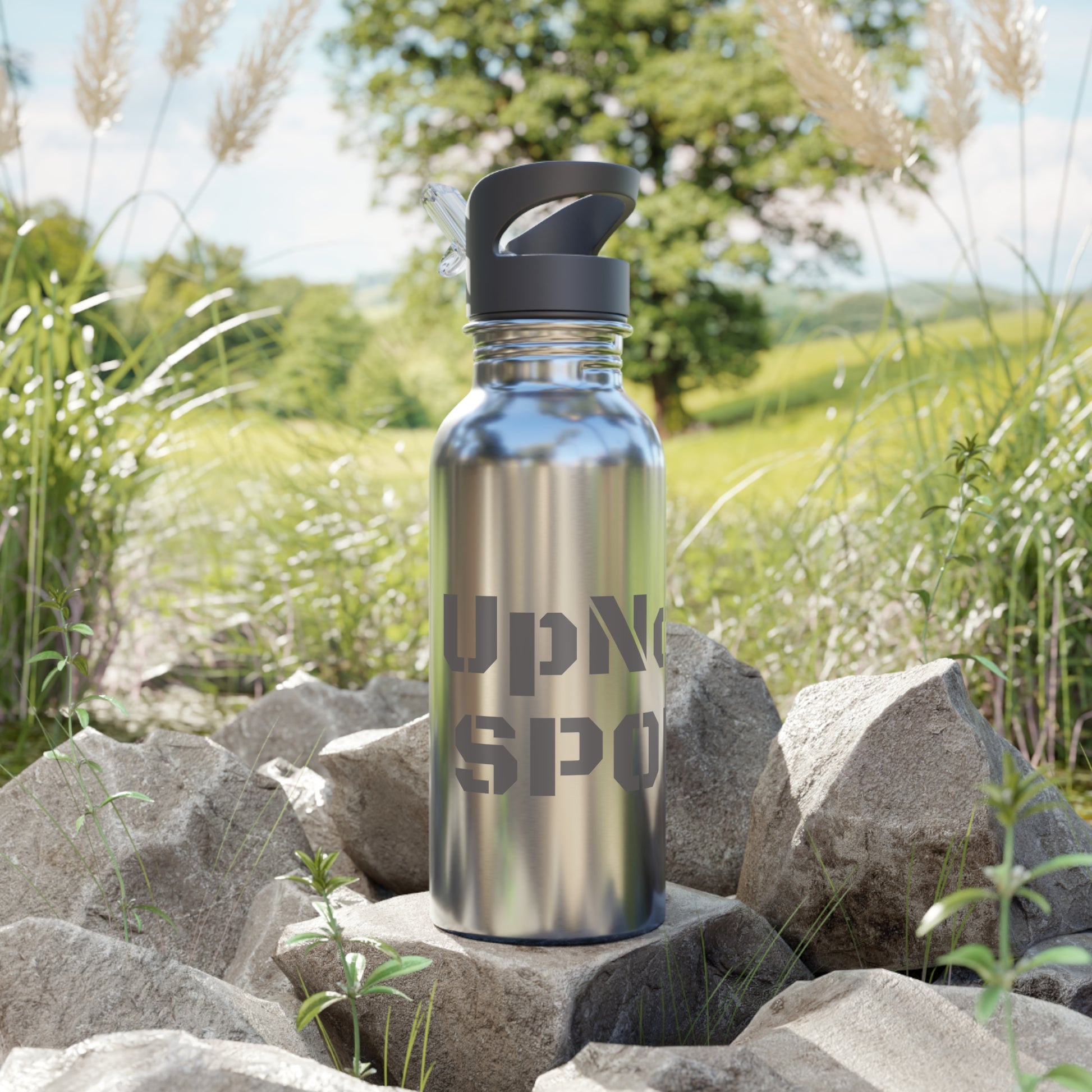 Drinking Bottle Stainless Steel Silver Grey UpNorth Sports