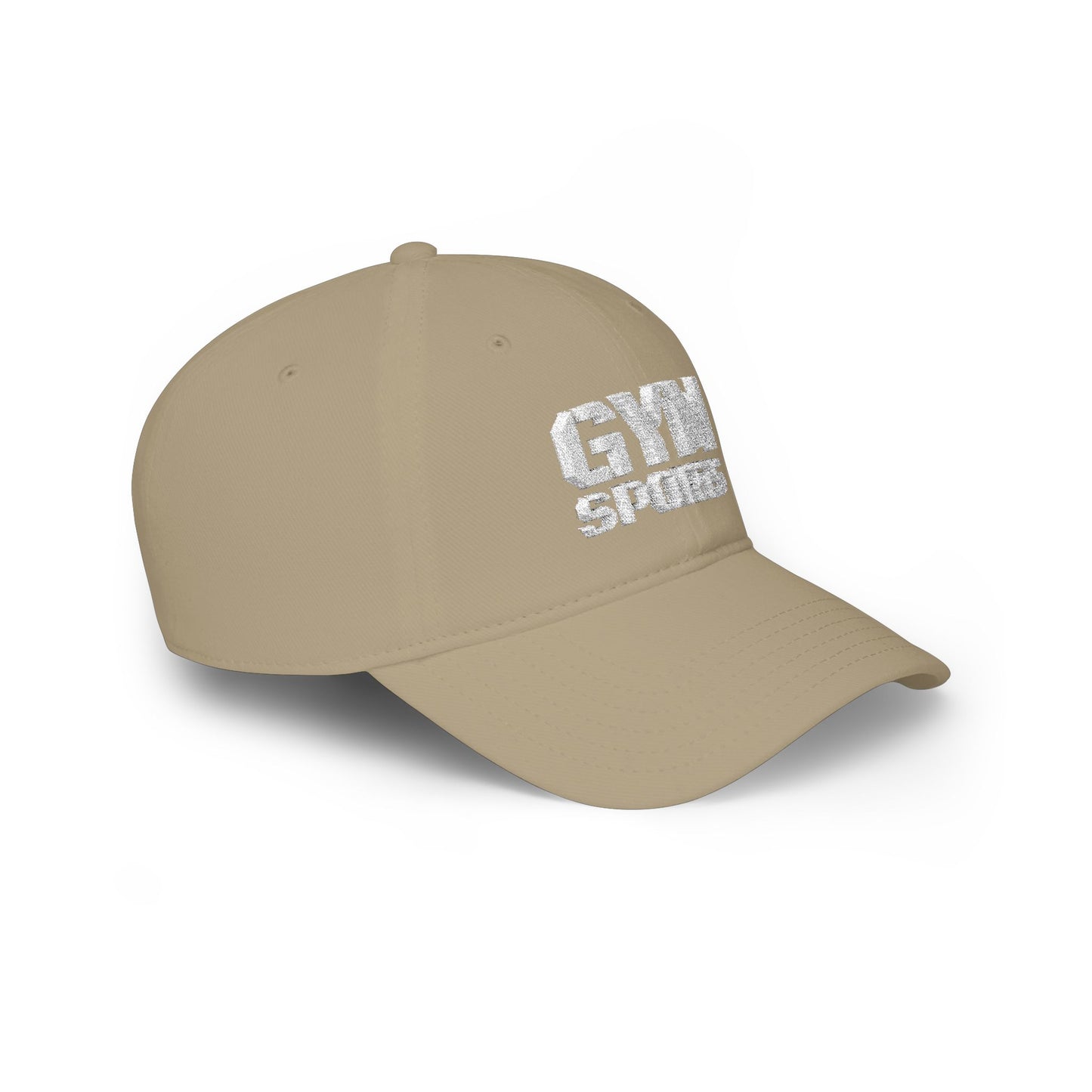 Khaki GYMSports White Baseball Cap right side - UpNorth SPORTS