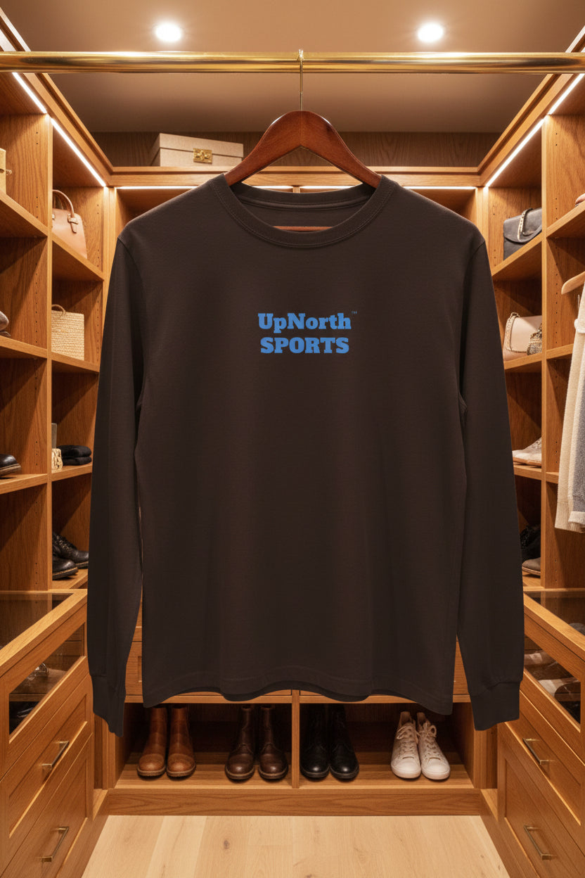 Chocolate UpNorthSPORTS Long Sleeve T-shirt front Chocolate