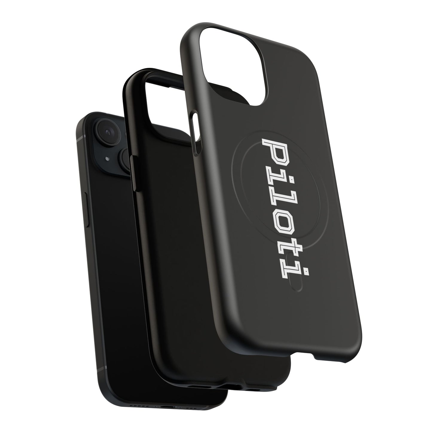 Tough Magnetic iPhone Cases Piloti in black Printify