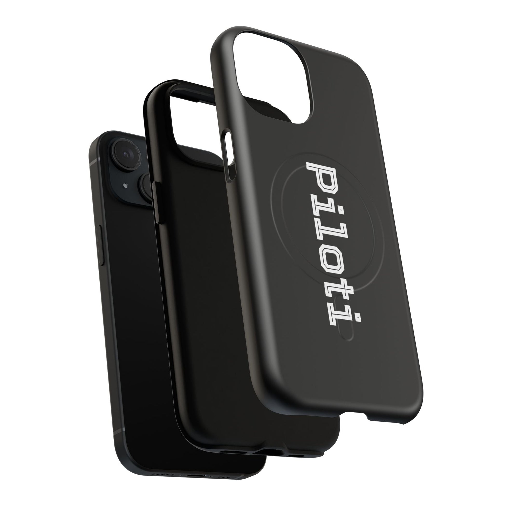 Tough Magnetic iPhone Cases Piloti in black Printify