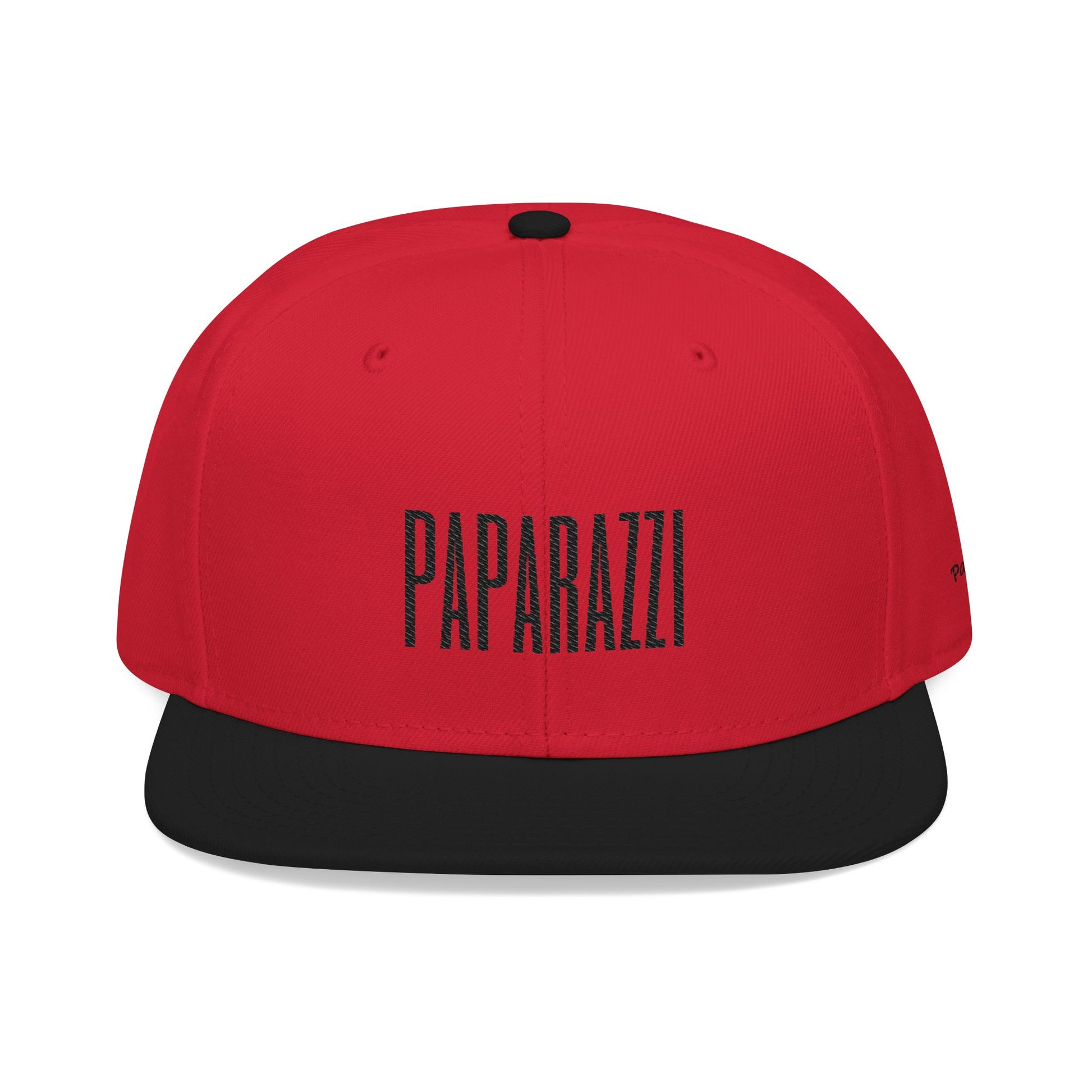 Red Paparazzi Black Flat Visor Cap frontside - Paparazzi Original