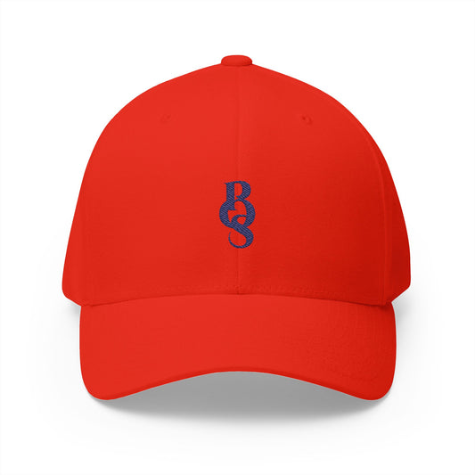Red POS Navy Logo Closed Back Cap front - Paparazzi Original