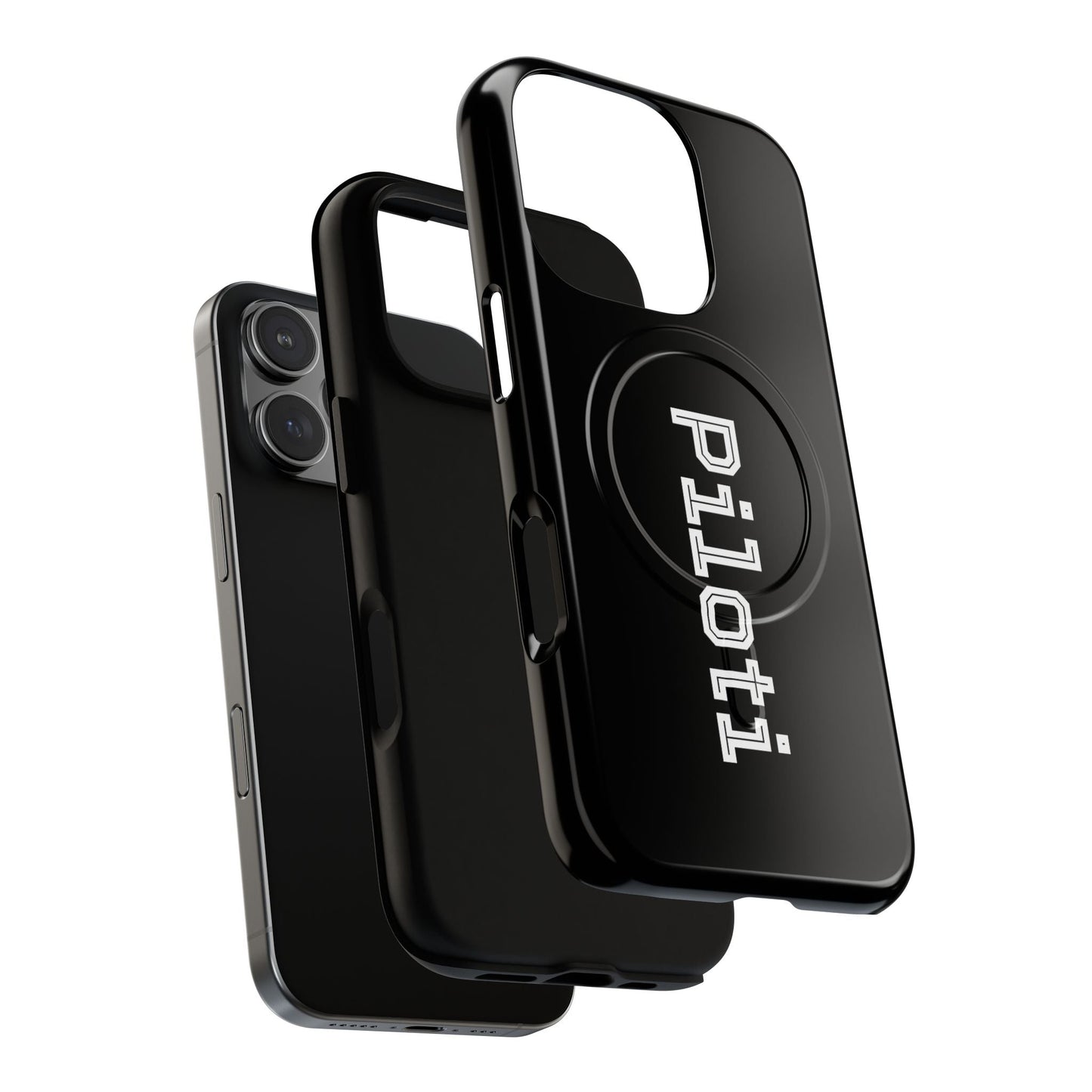 Tough Magnetic iPhone Cases Piloti in black Printify