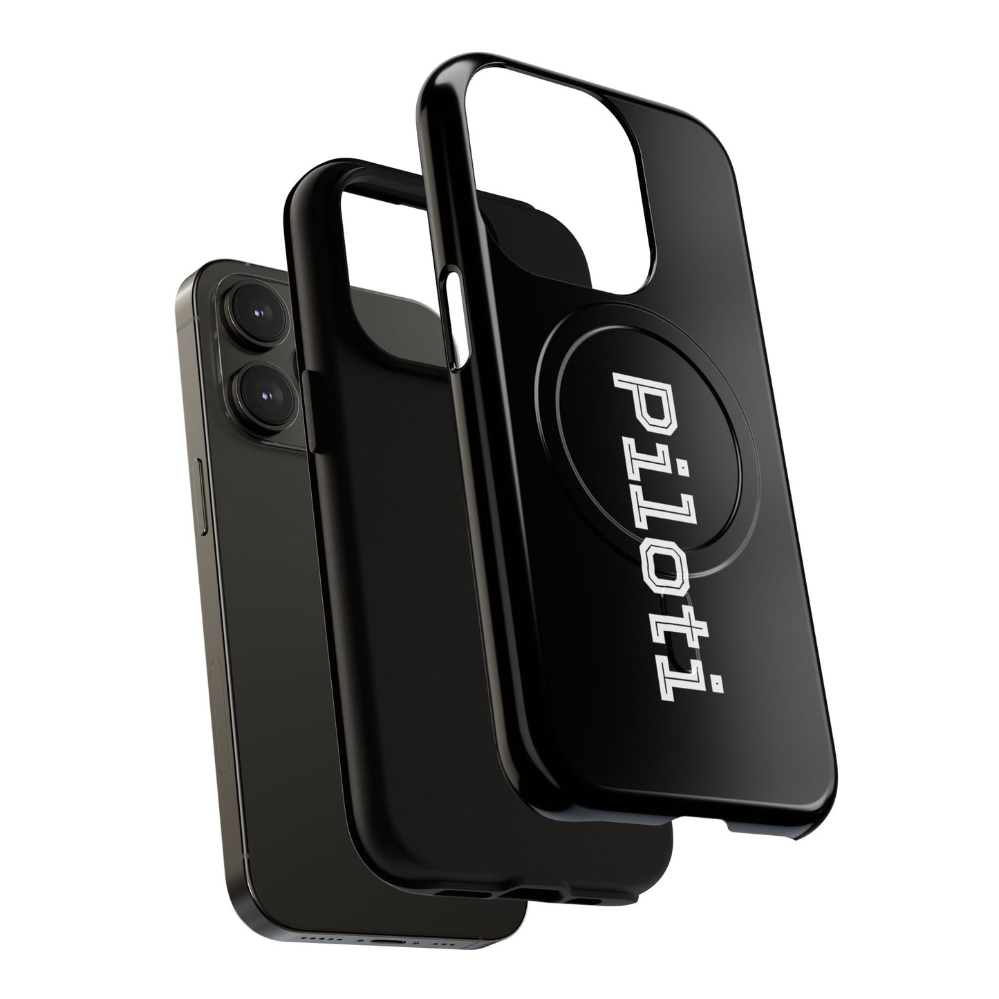 Tough Magnetic iPhone Cases Piloti in black Printify