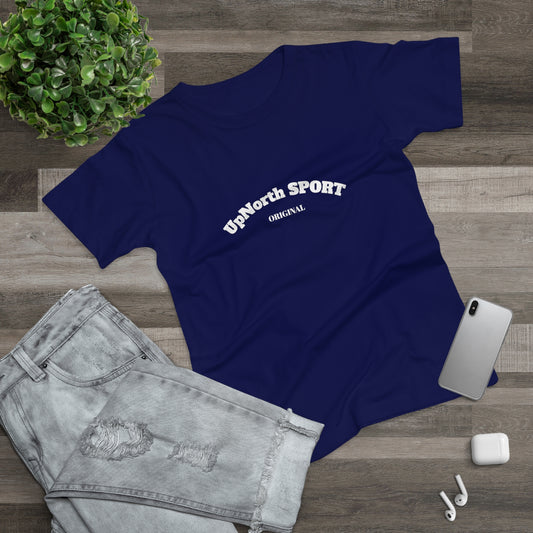Women T-Shirt navy with white