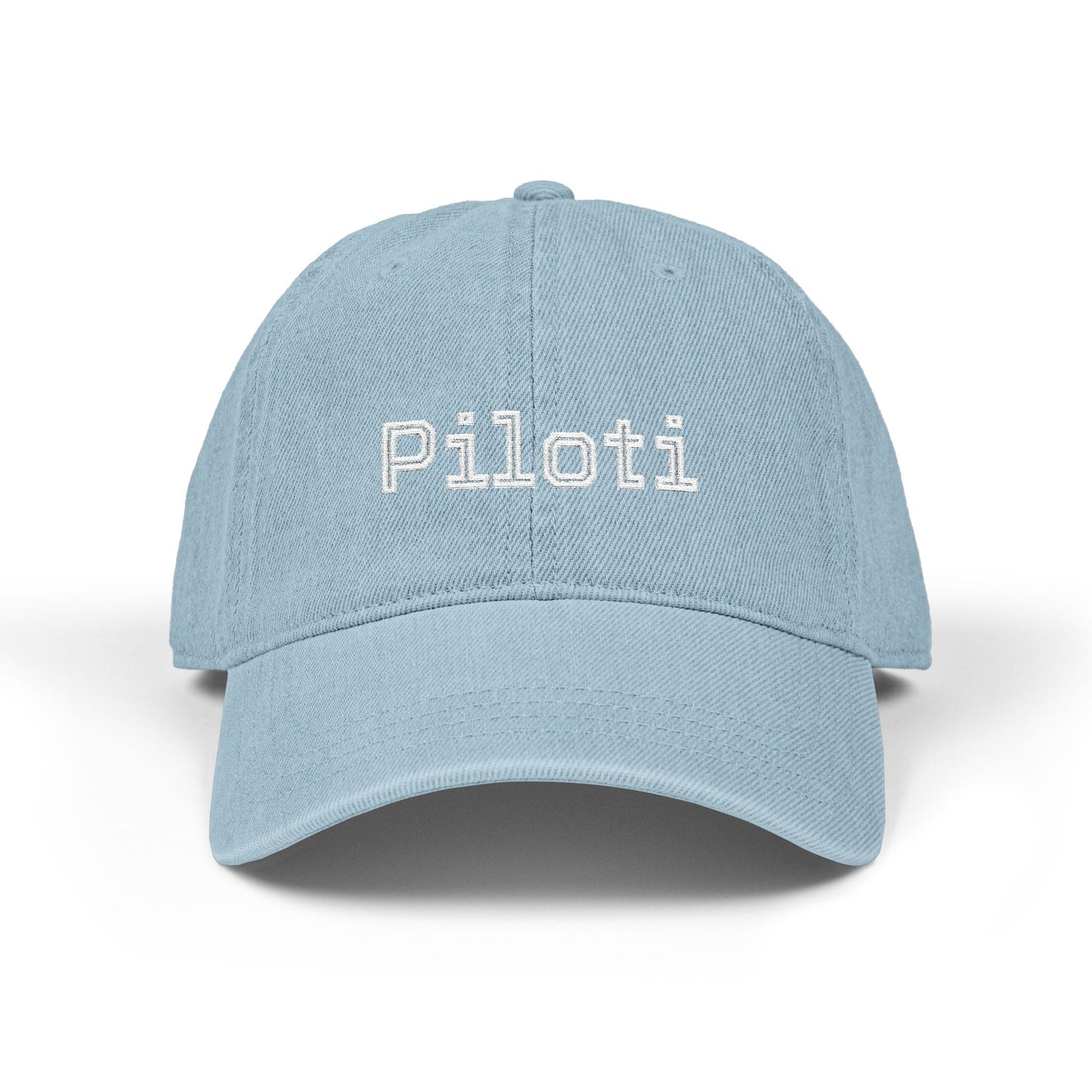Denim Baseball Cap Piloti in light blue Printify