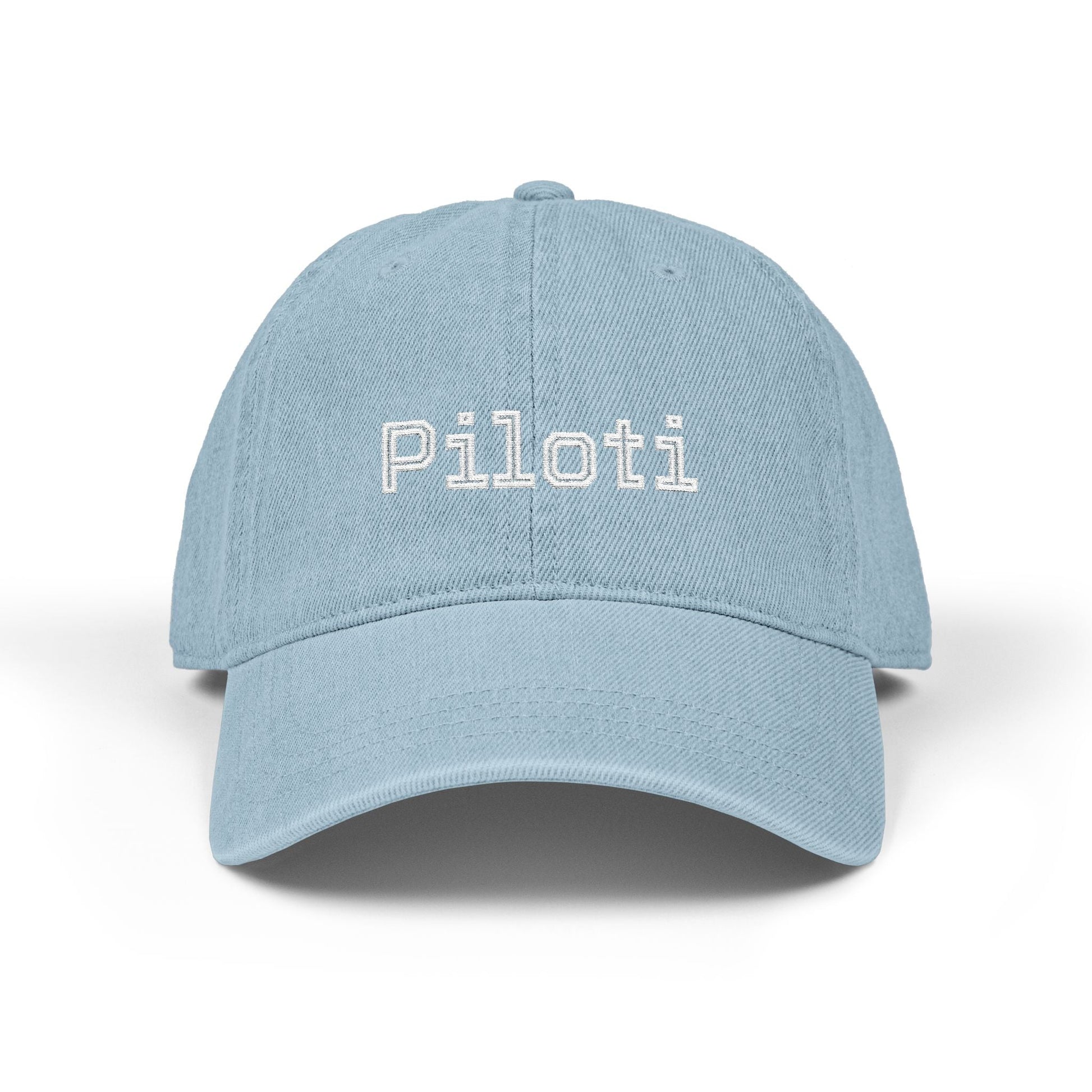 Denim Baseball Cap Piloti in light blue Printify