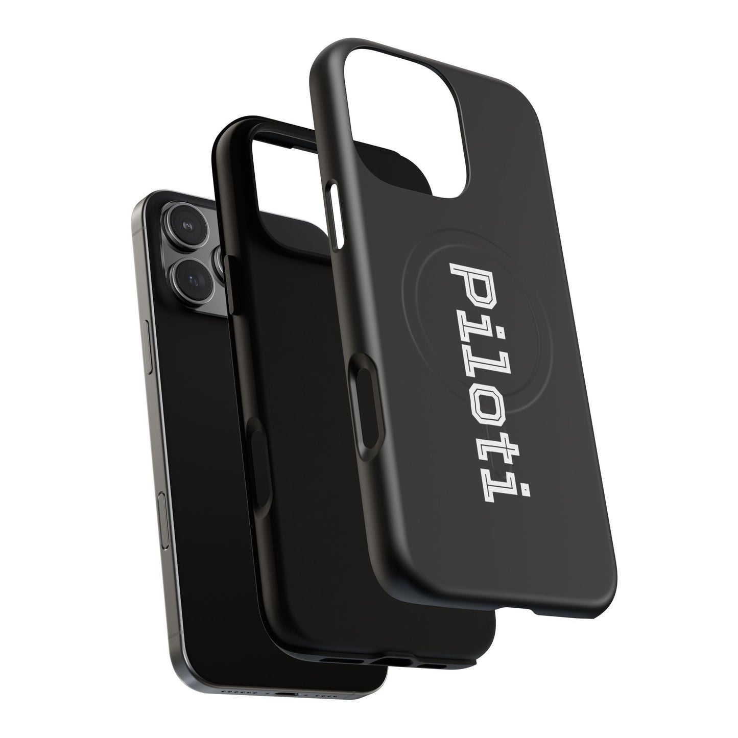 Tough Magnetic iPhone Cases Piloti in black Printify