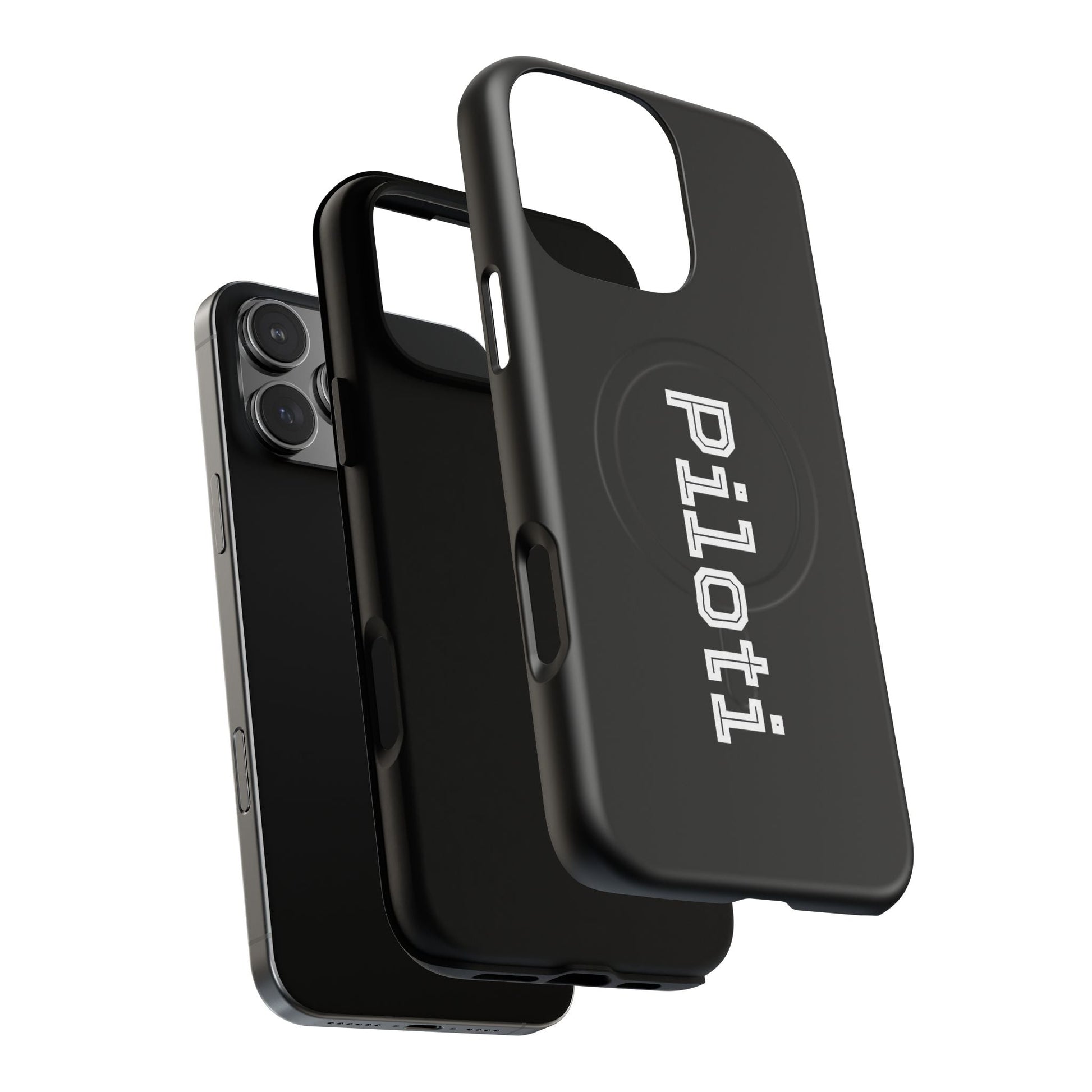 Tough Magnetic iPhone Cases Piloti in black Printify