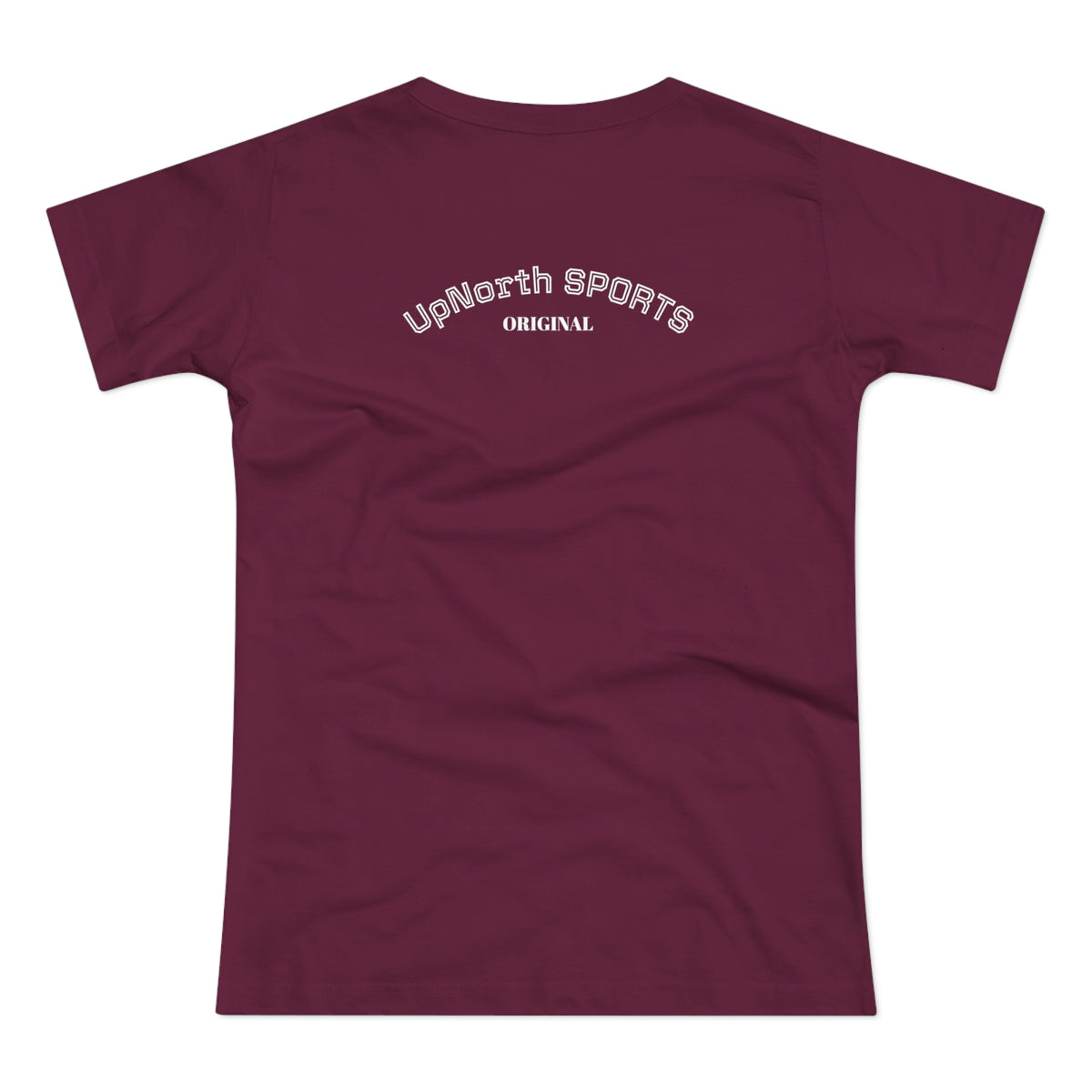 Burgundy White Women T-Shirt backside - UpNorth SPORTS