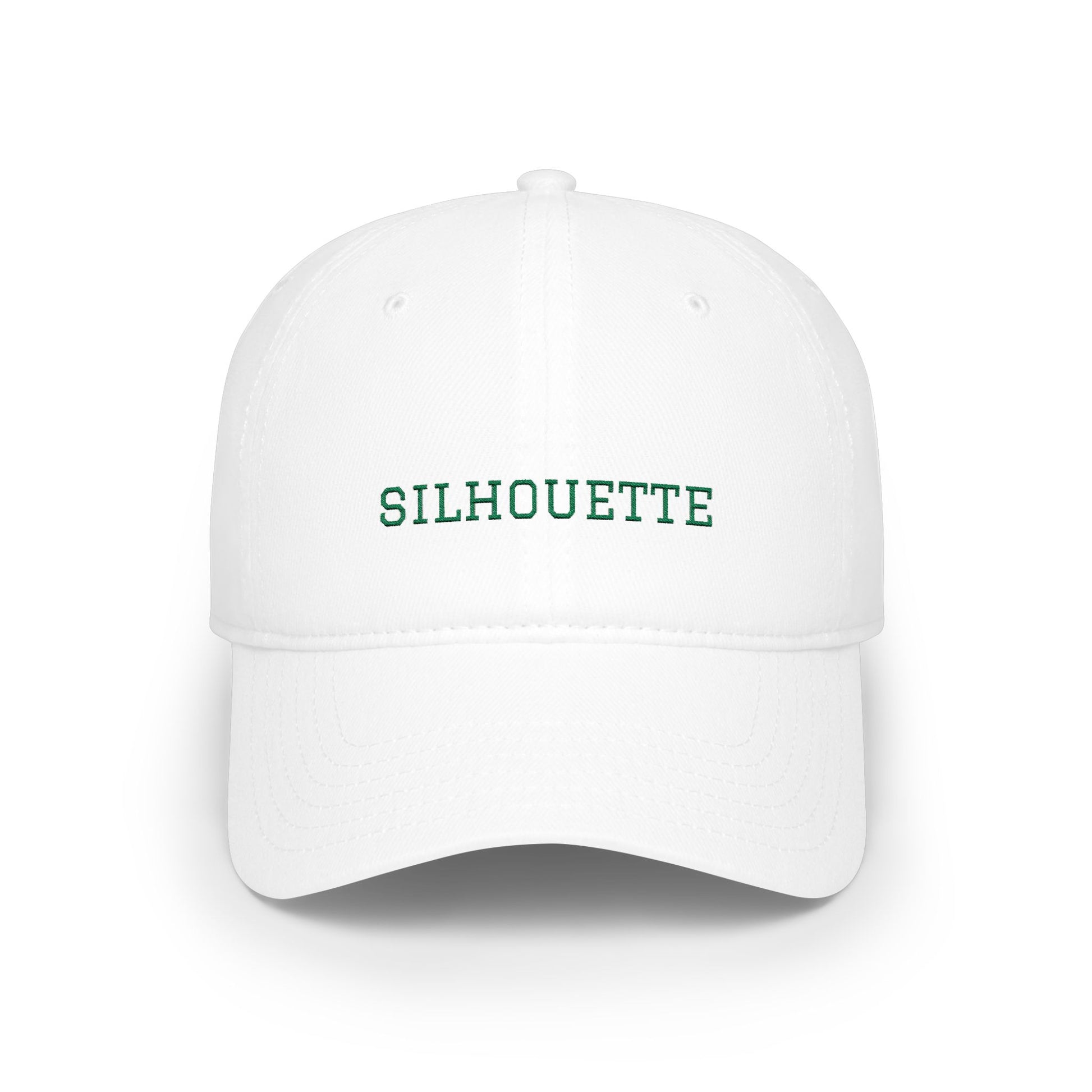 White Paparazzi Silhouette Dark Green Baseball Cap front - Paparazzi Original