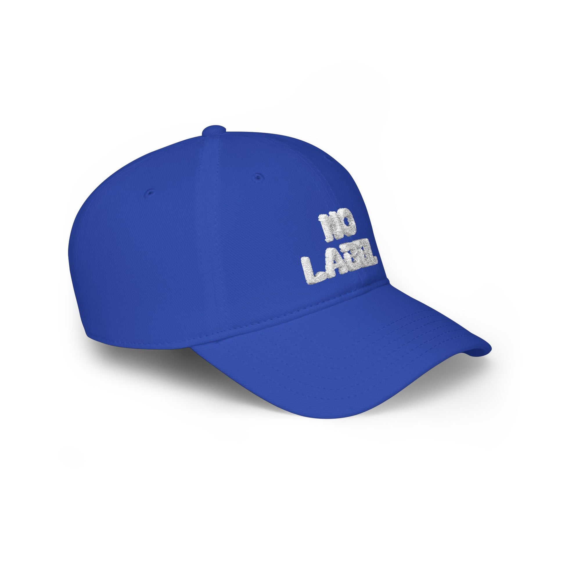 No Label Baseball Cap White Embroidery Printify