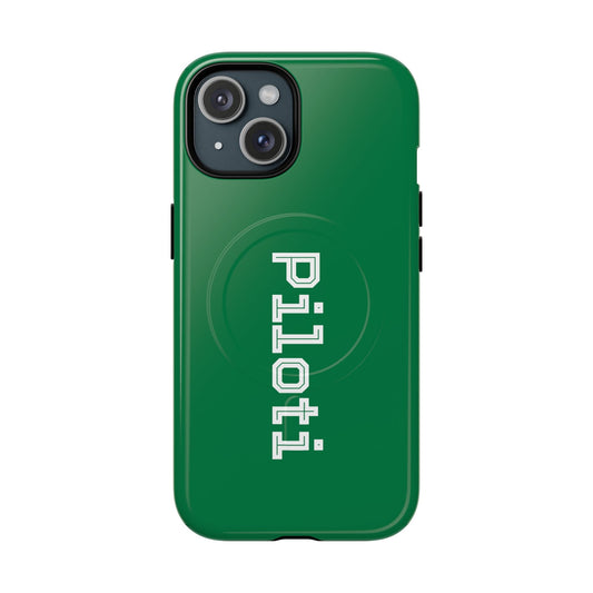 Tough Magnetic iPhone Cases Piloti in dark green Printify