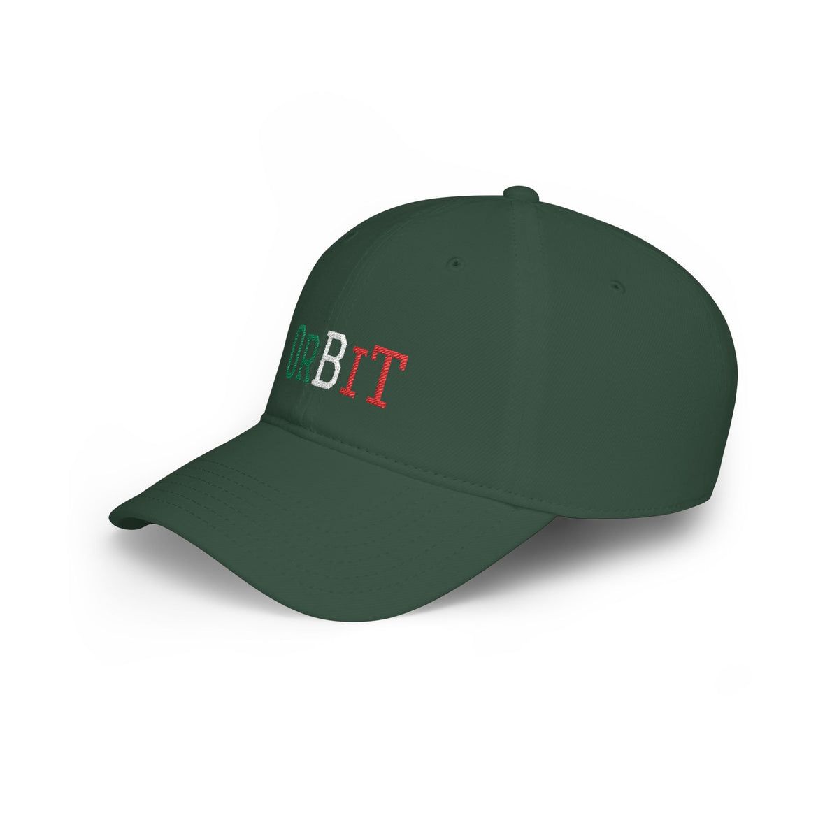 Dark Green Orbit Baseball Cap with tricolore embroidery left side - UpNorth SPORTS