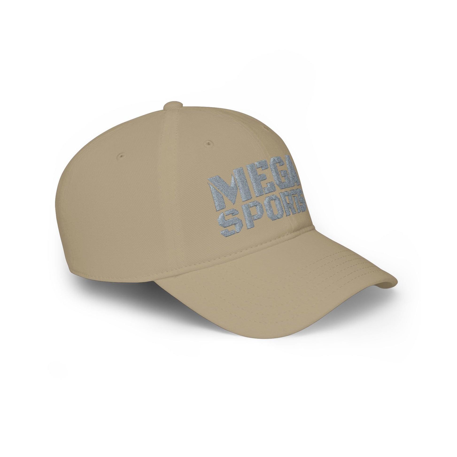 Khaki MEGA Sports Grey Baseball Cap right side - UpNorth SPORTS