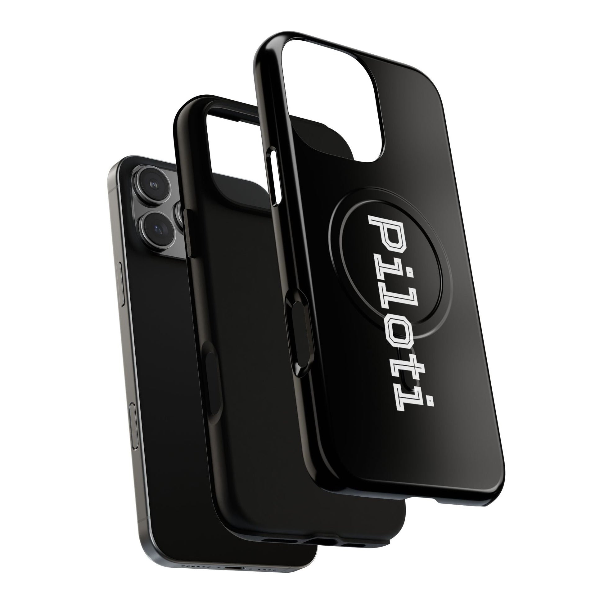 Tough Magnetic iPhone Cases Piloti in black Printify