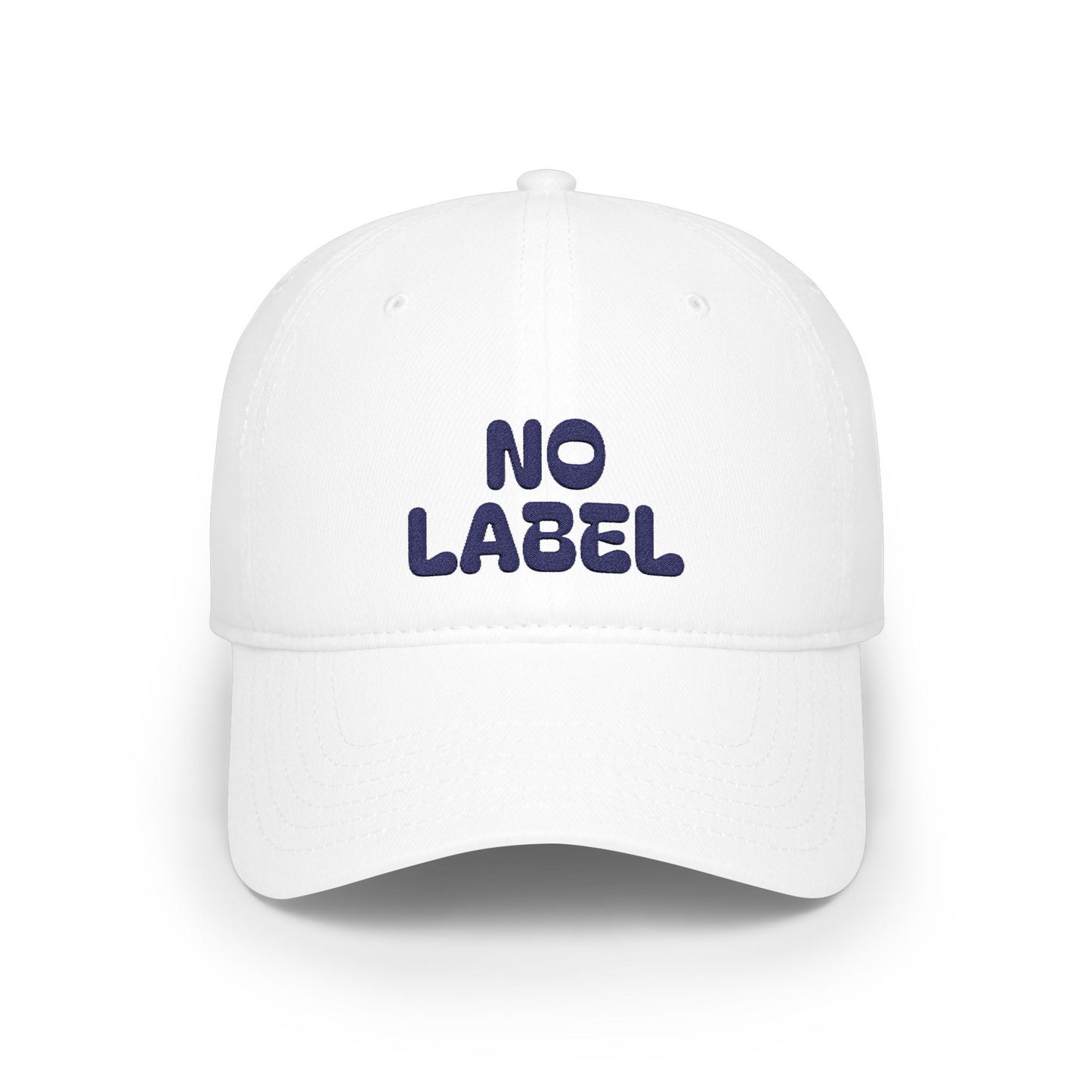No Label Baseball Cap Navy Embroidery Printify