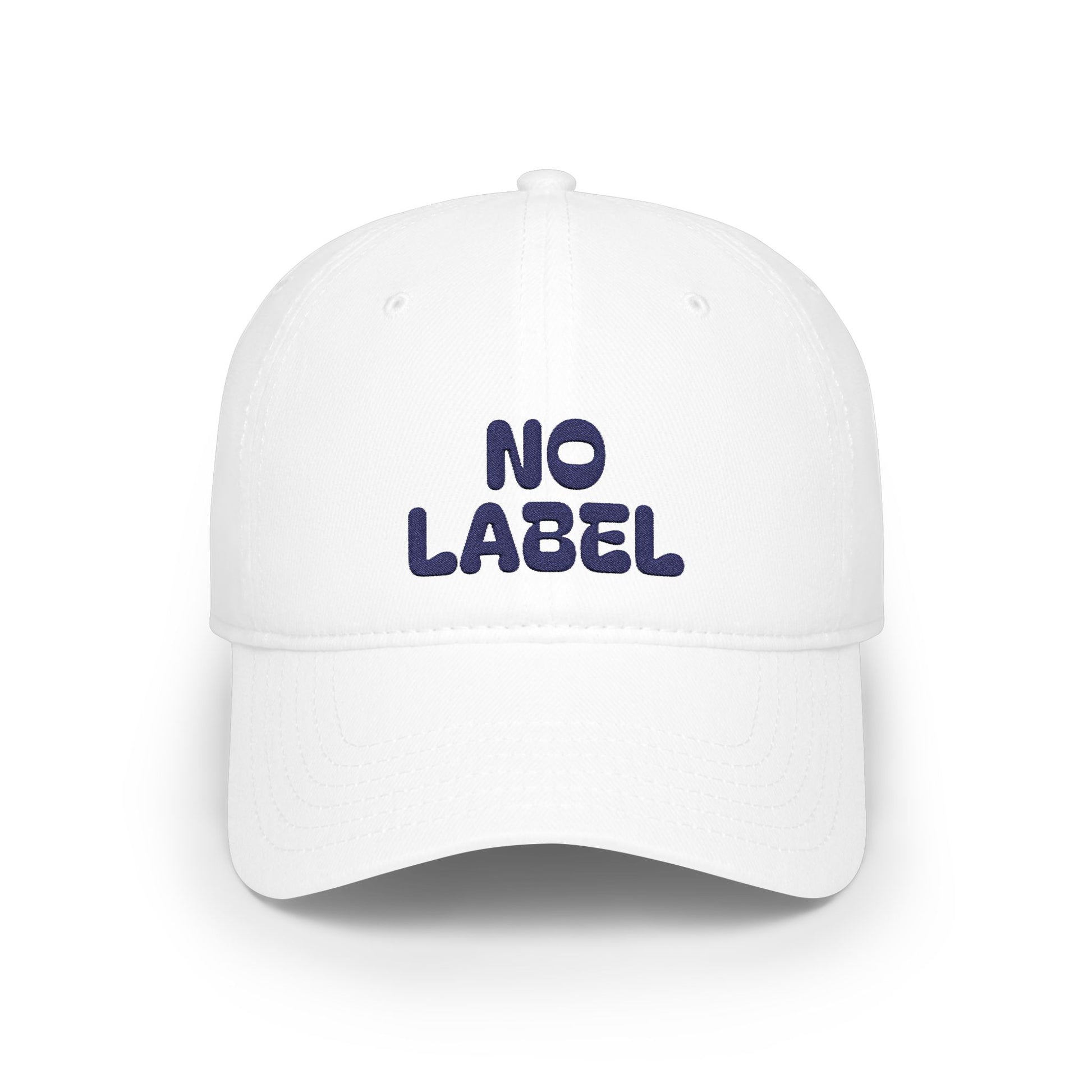 No Label Baseball Cap Navy Embroidery Printify