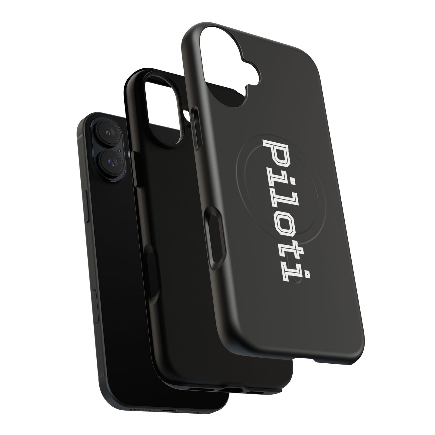 Tough Magnetic iPhone Cases Piloti in black Printify