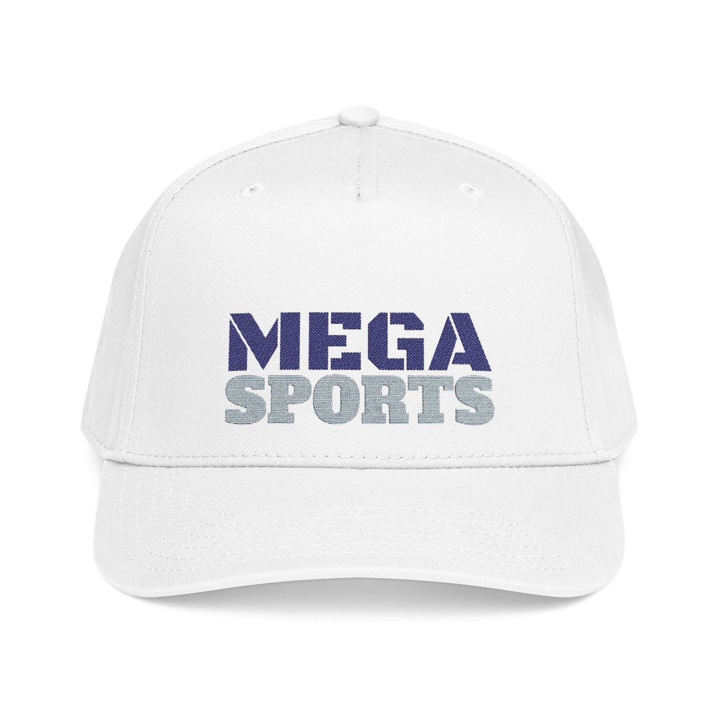 White MEGA SPORTS Mid Profile Cap Printify