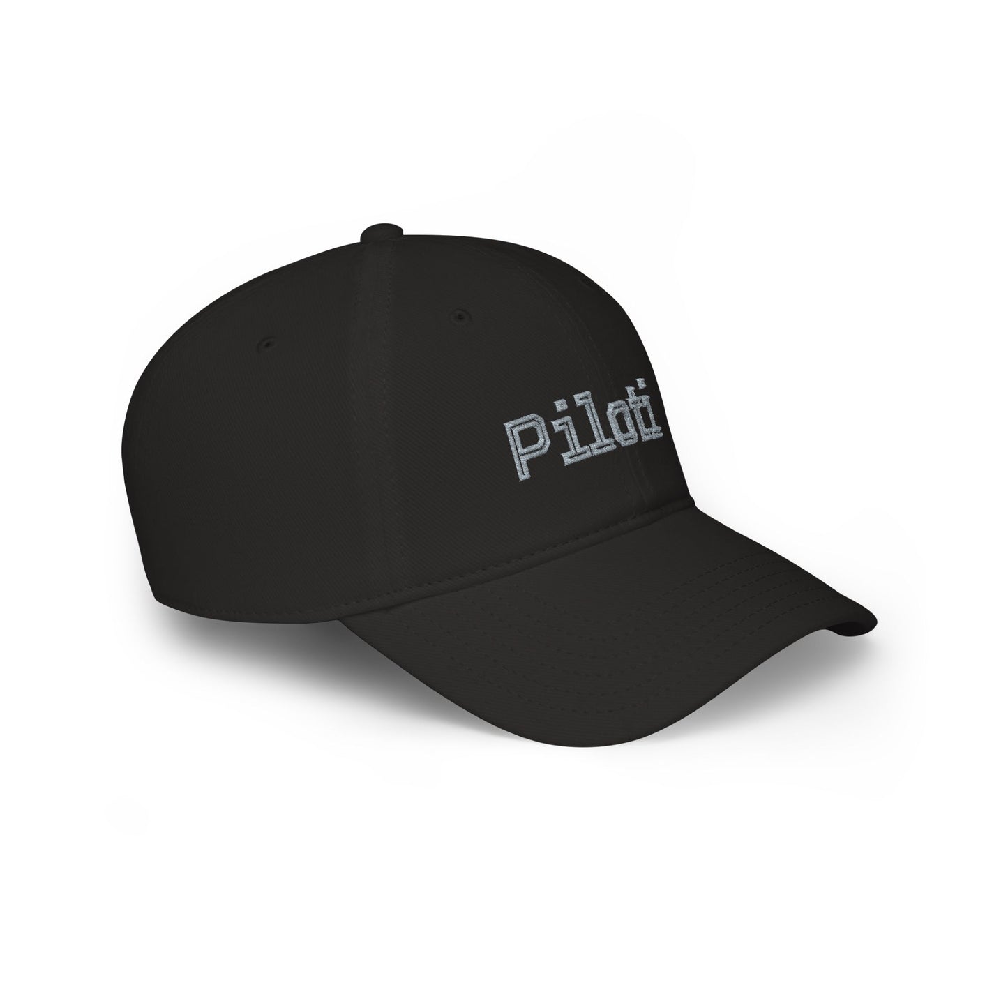 Black Piloti Baseball Cap Embroidered with Grey right side - UpNorth SPORTS