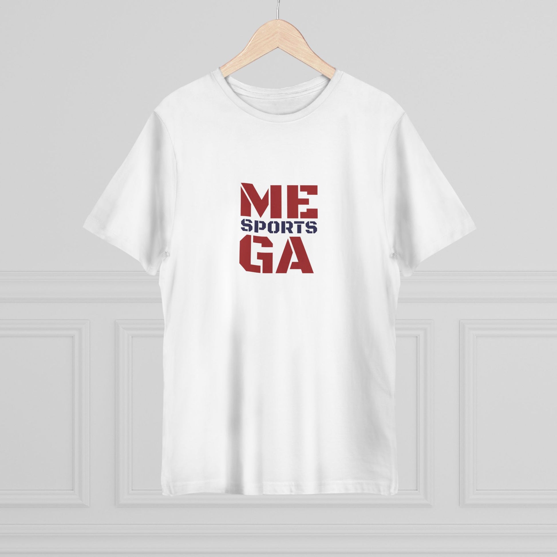 Deluxe White Red MEGASports T-shirt Printify