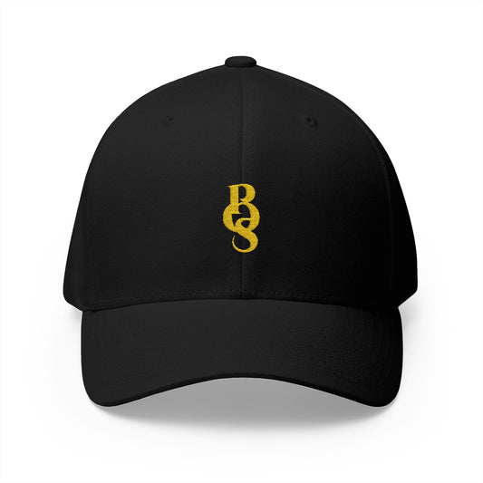 Black POS Gold Logo Closed Back Cap front - Paparazzi Original