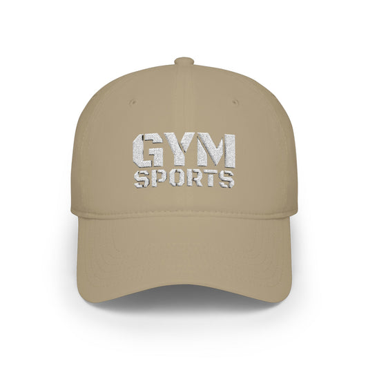 Khaki GYMSports White Baseball Cap frontside - UpNorth SPORTS