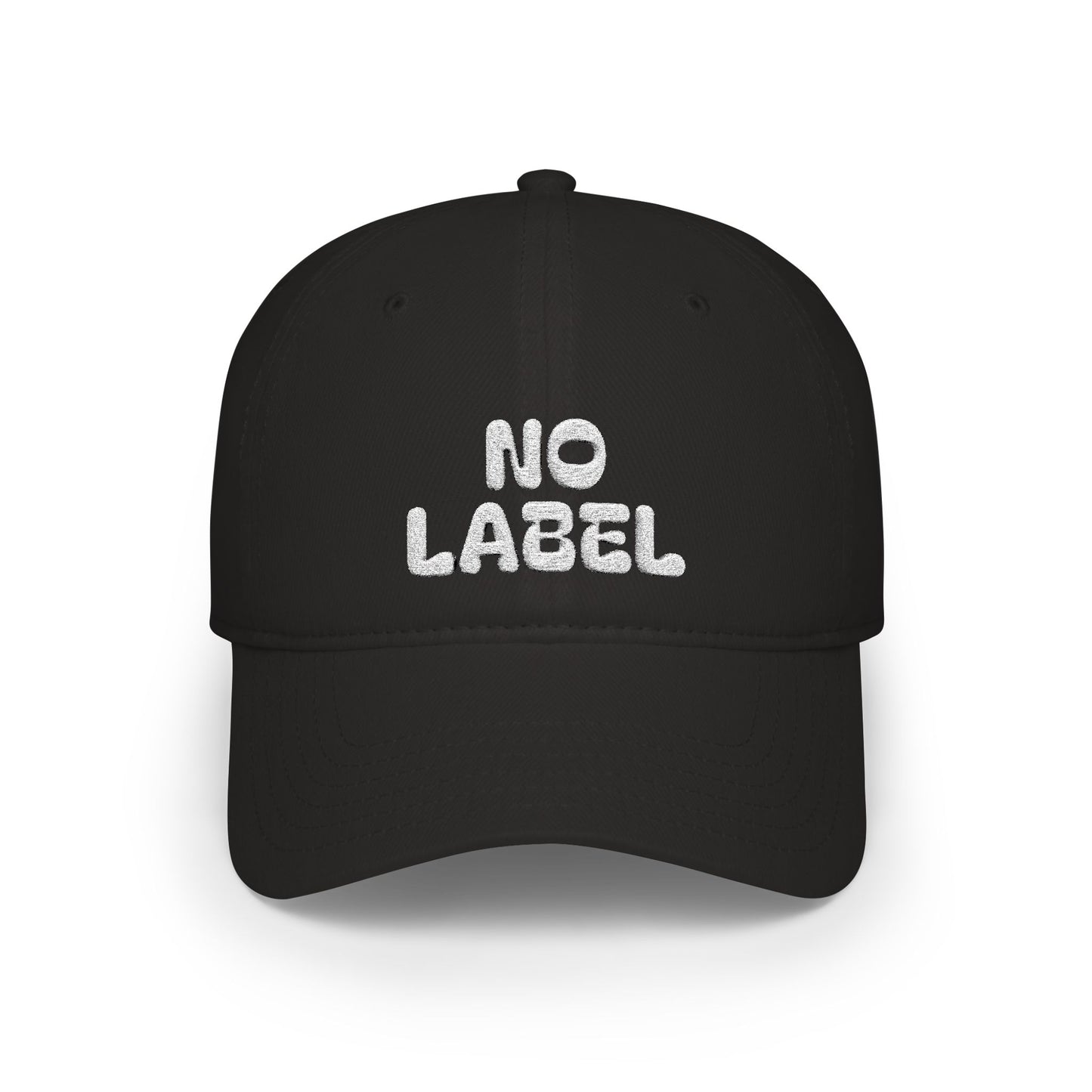 No Label Baseball Cap White Embroidery Printify