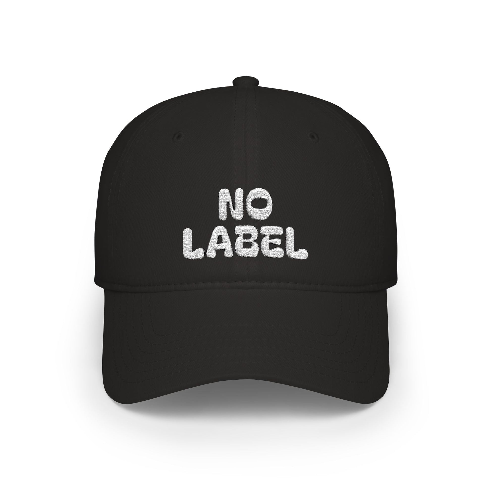 No Label Baseball Cap White Embroidery Printify