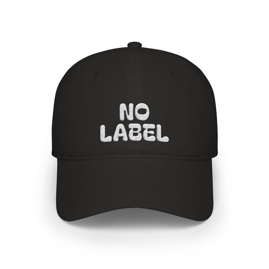 No Label Baseball Cap White Embroidery Printify