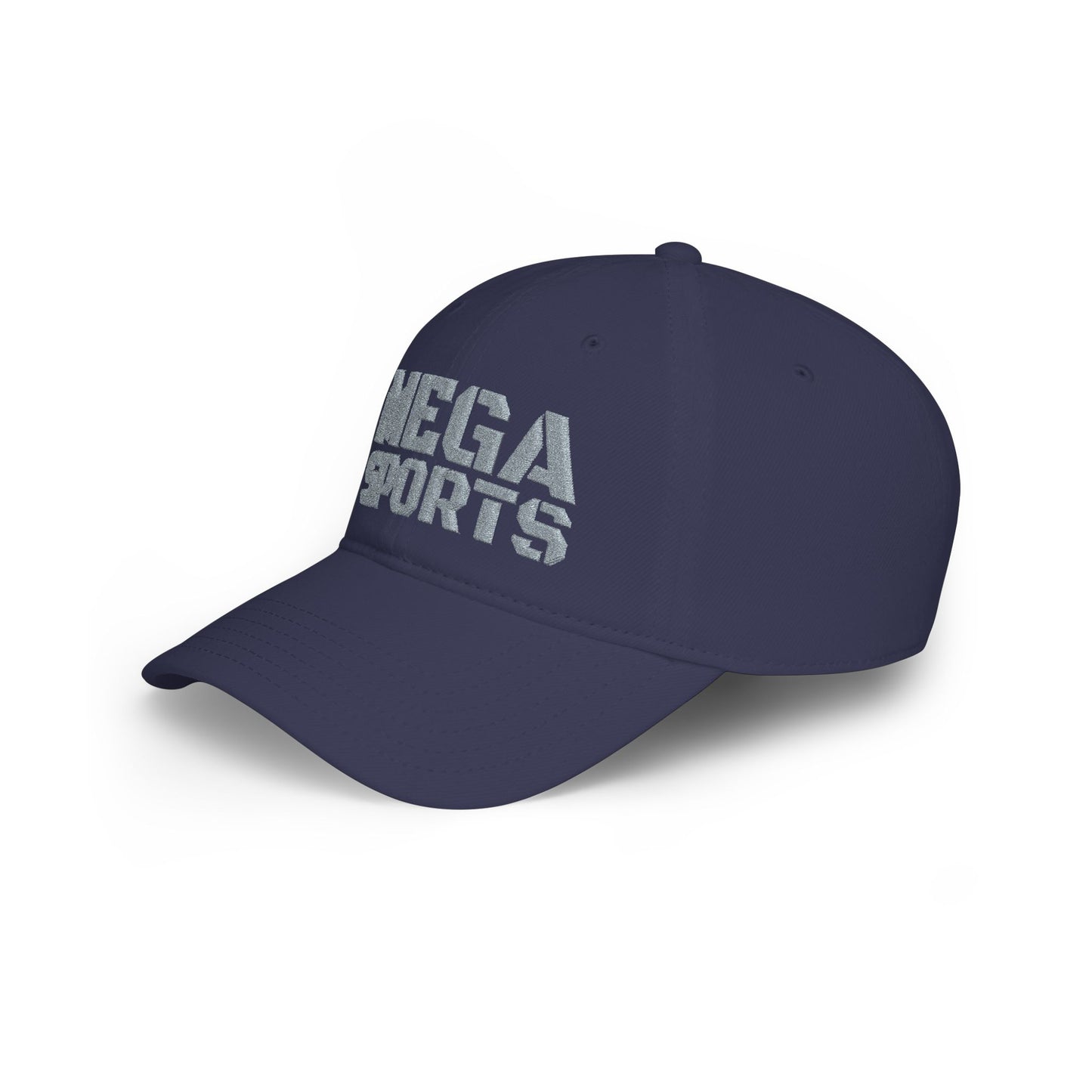 Dark Navy MEGA Sports Grey Baseball Cap left side - UpNorth SPORTS