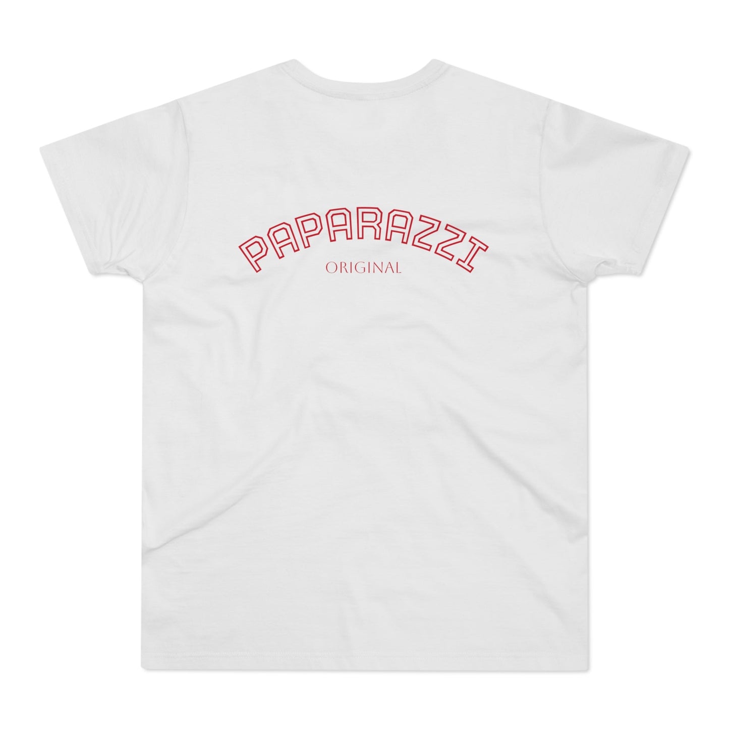 Paparazzi Men T-shirt white with dark red Printify