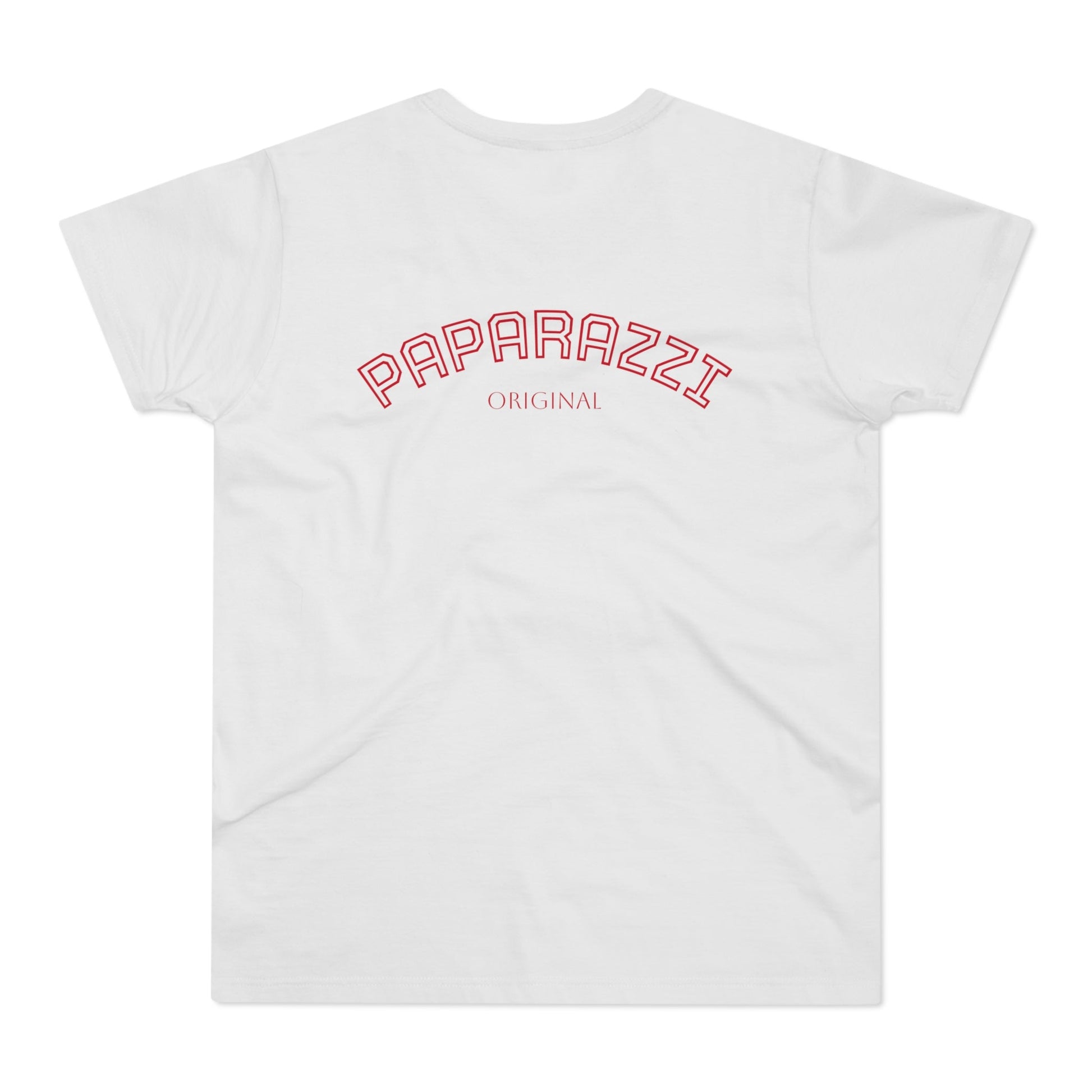 Paparazzi Men T-shirt white with dark red Printify