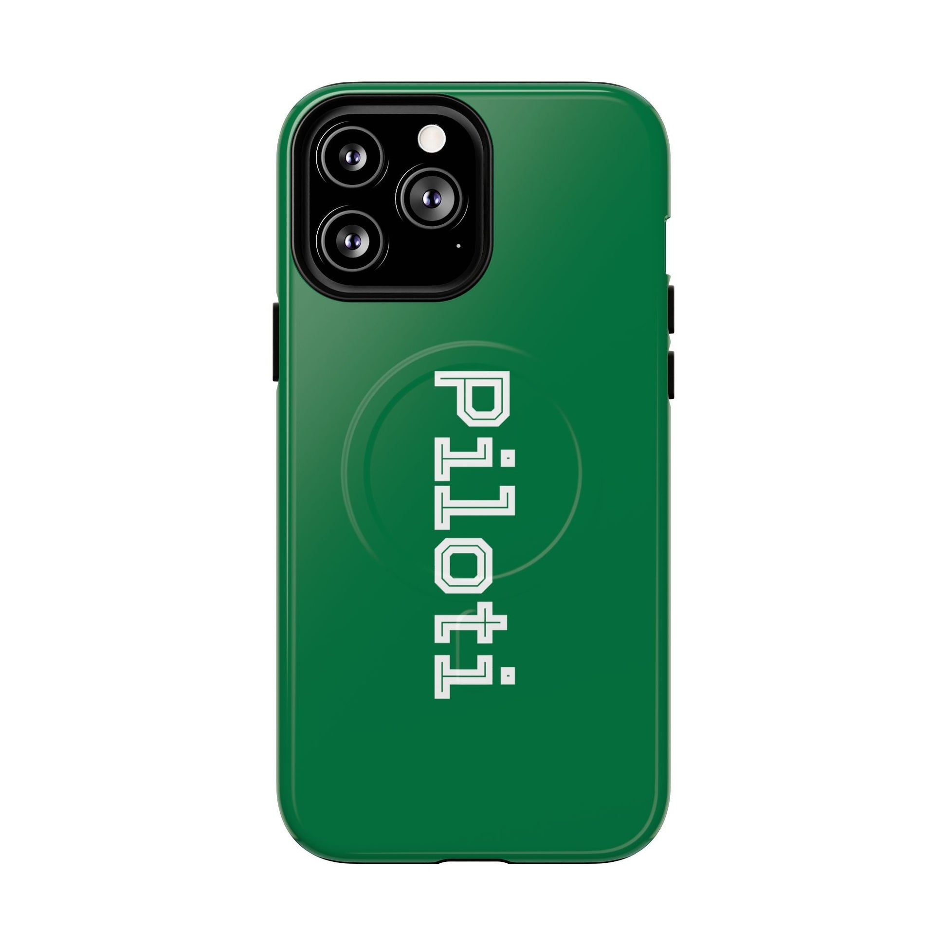 Tough Magnetic iPhone Cases Piloti in dark green Printify