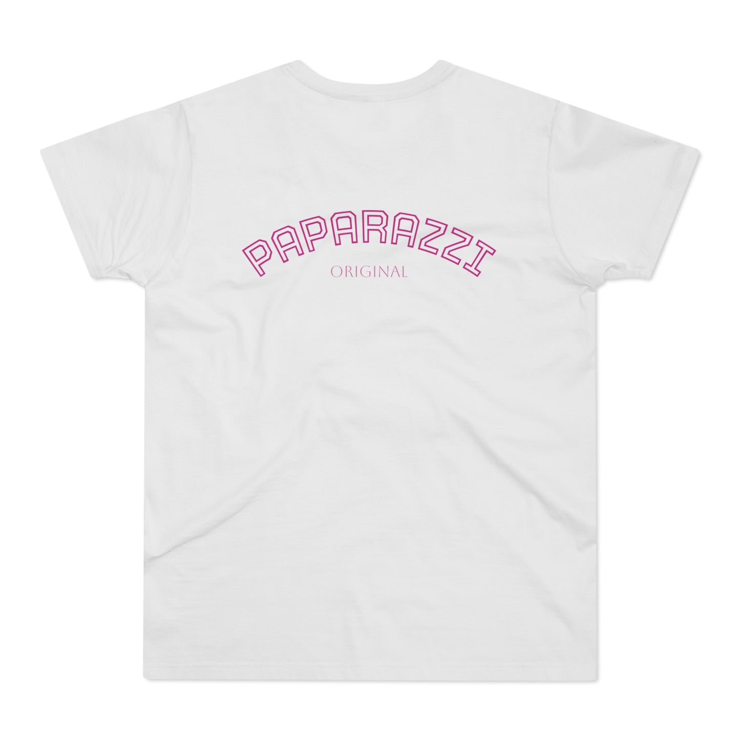 Paparazzi Men T-shirt white with purple and pink