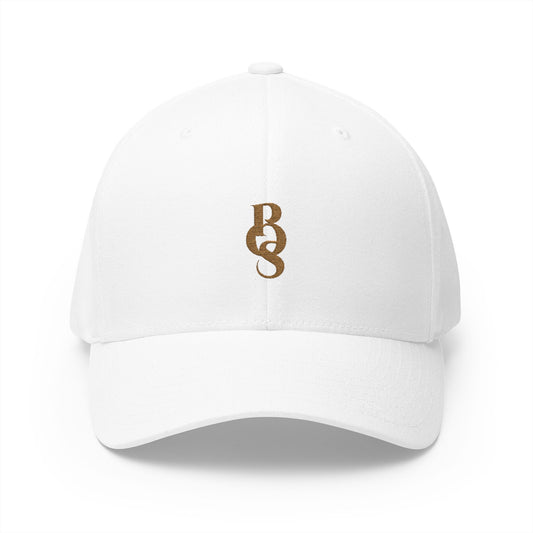 White POS Old Gold Closed Back Cap front - Paparazzi Original
