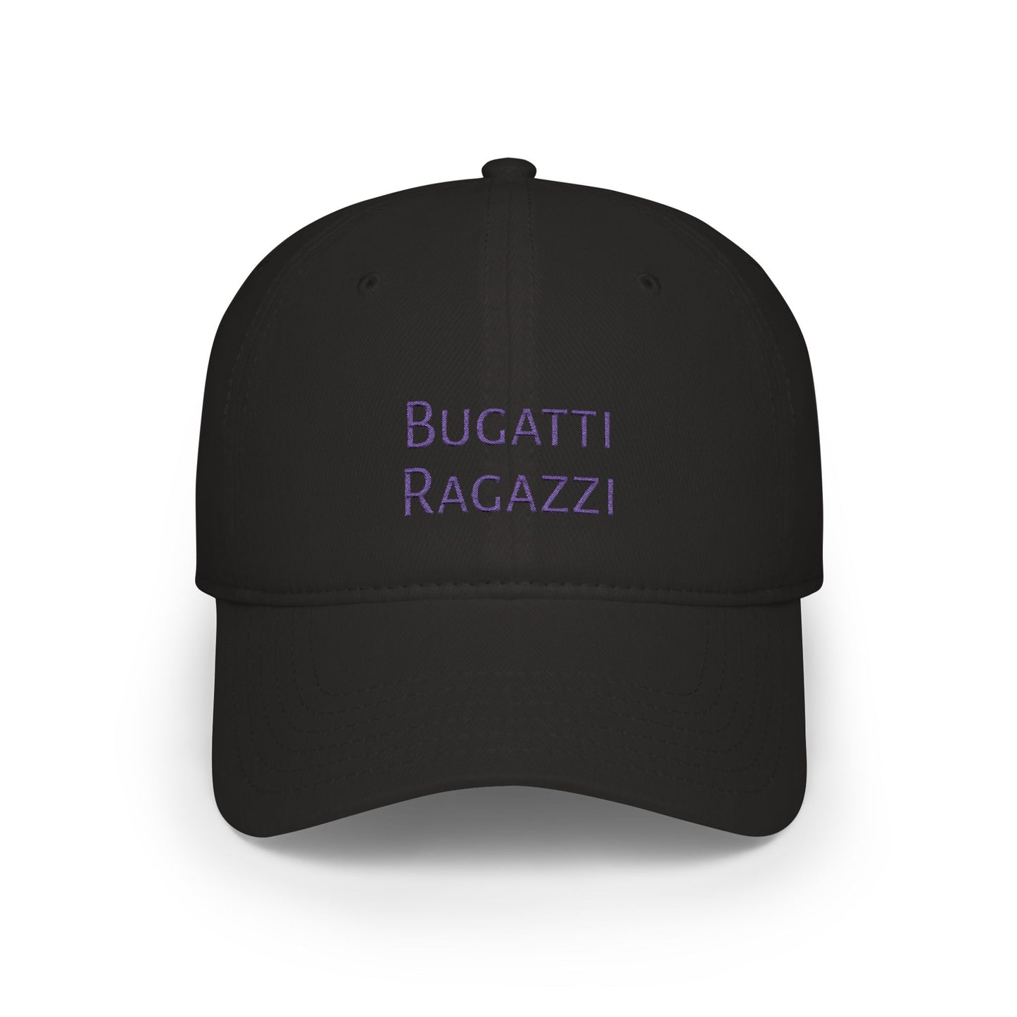 Black Bugatti Ragazzi Purple Baseball Cap frontside - UpNorth SPORTS