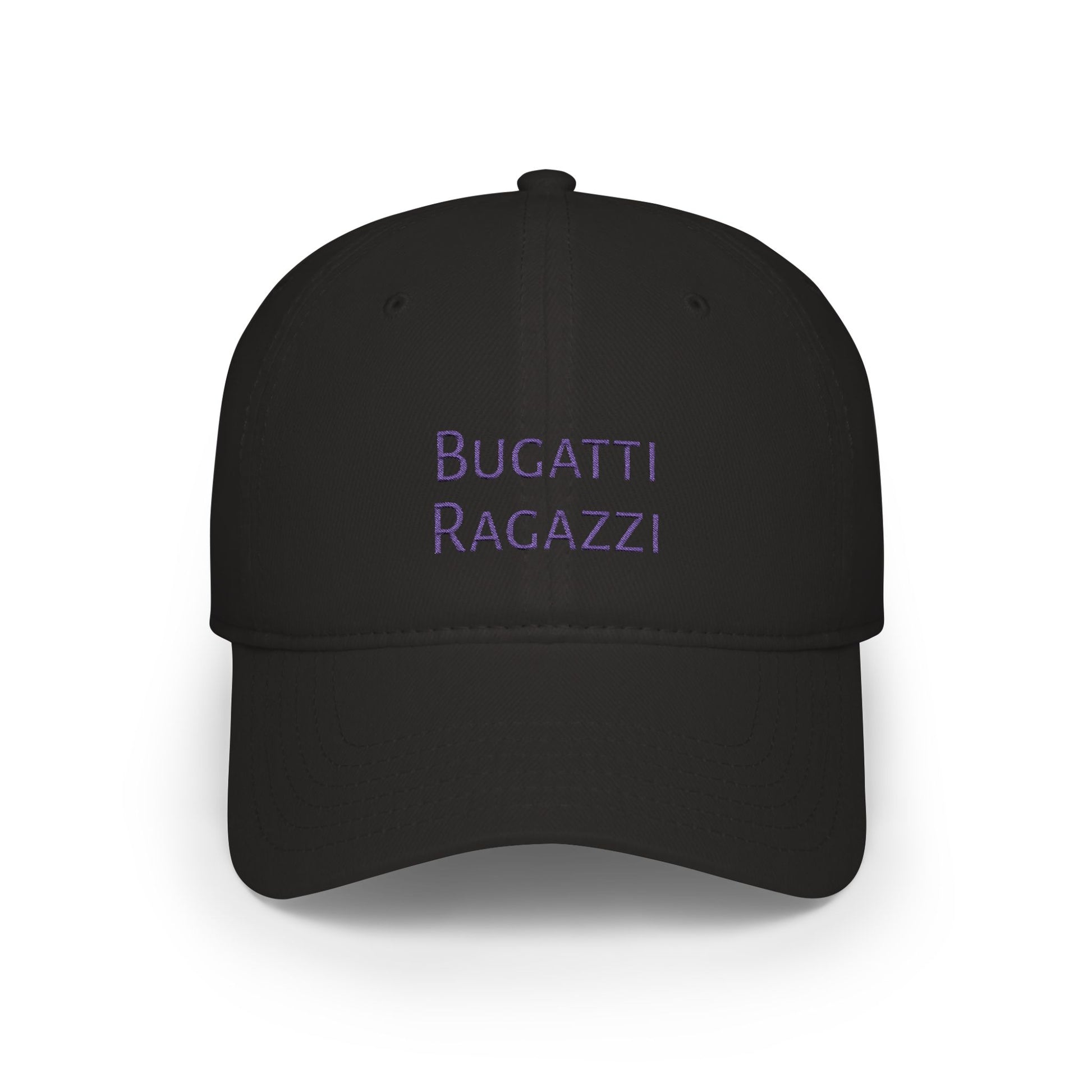 Black Bugatti Ragazzi Purple Baseball Cap frontside - UpNorth SPORTS