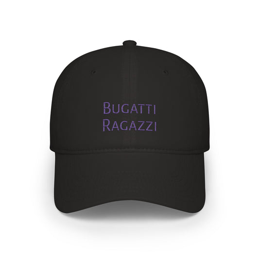 Black Bugatti Ragazzi Purple Baseball Cap frontside - UpNorth SPORTS