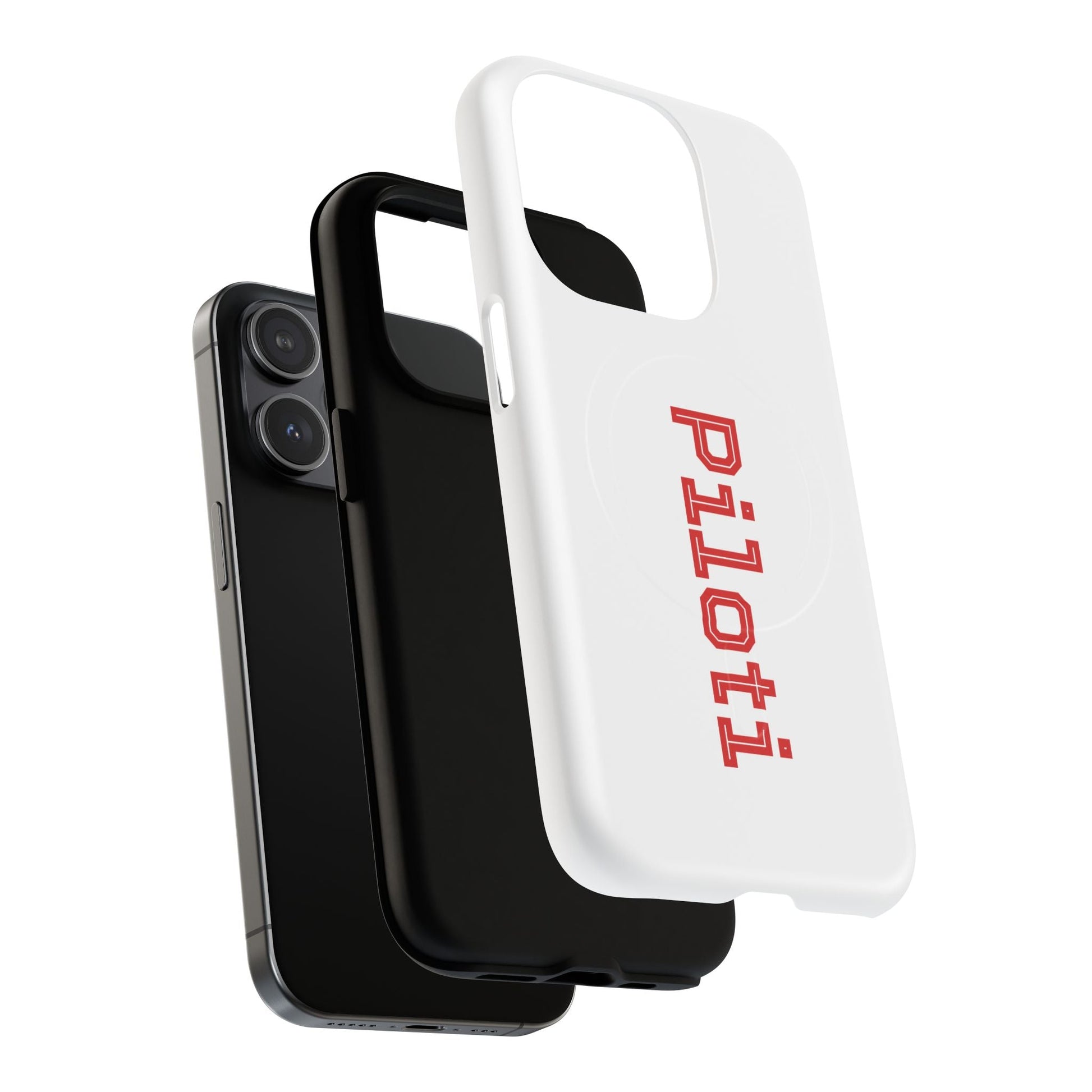 Tough Magnetic iPhone Cases Piloti in white made in matt and gloss finish - UpNorth SPORTS