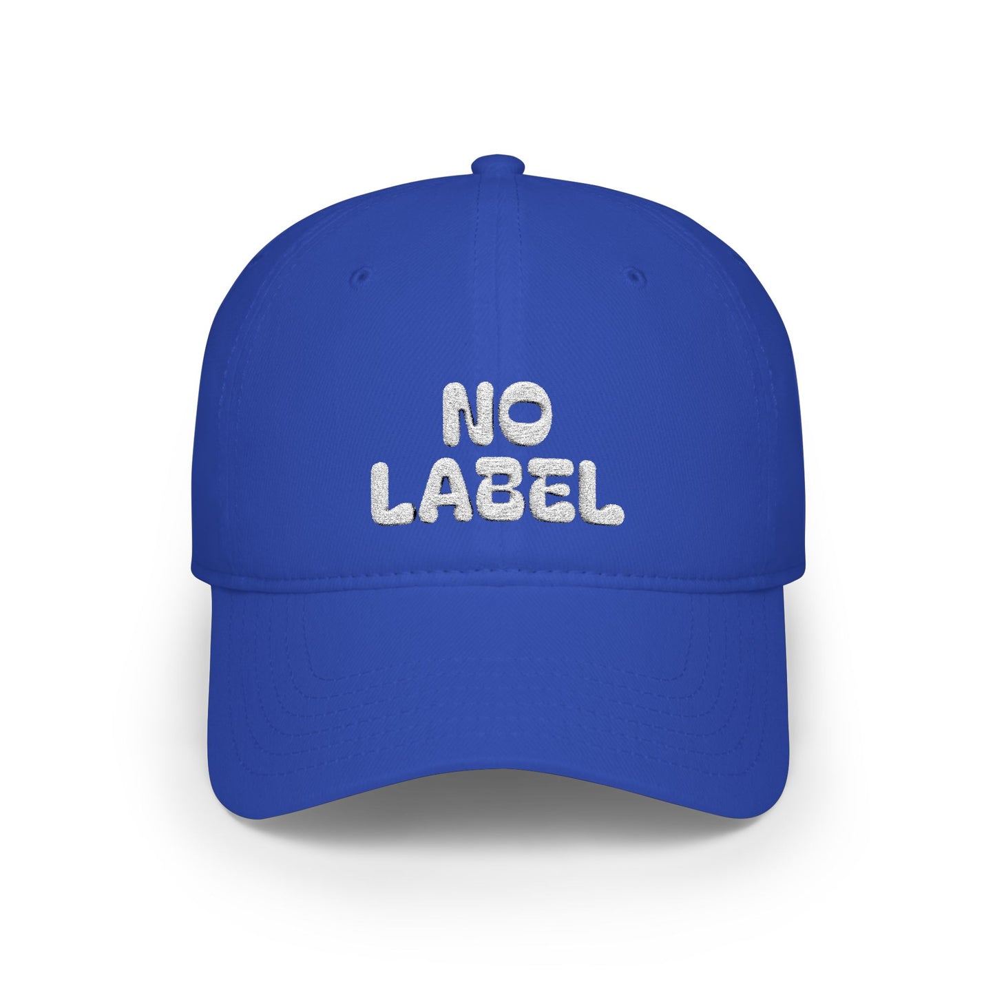 No Label Baseball Cap White Embroidery Printify